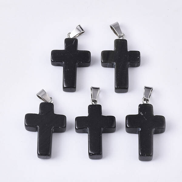 Natural Dyed & Heated Black Agate Pendants
