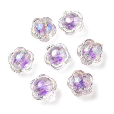 UV Plating Rainbow Iridescent Acrylic Beads