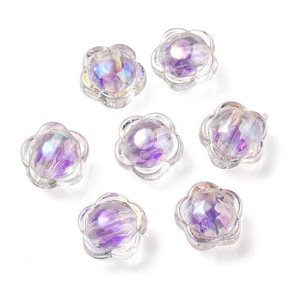 UV Plating Rainbow Iridescent Acrylic Beads