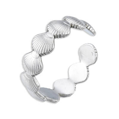 304 Stainless Steel Shell Wrap Open Cuff Ring for Women