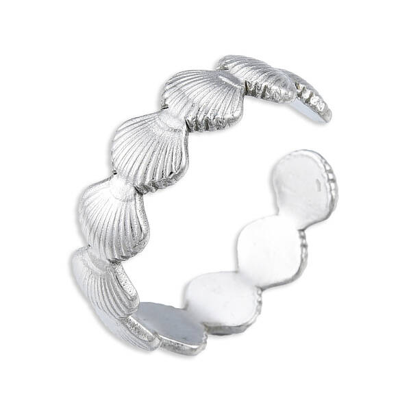 304 Stainless Steel Shell Wrap Open Cuff Ring for Women