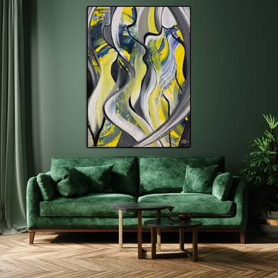 Original Female Silhouettes Oil Painting Figurative Womens Wall Art Textured Decor for Home | HENS PARTY