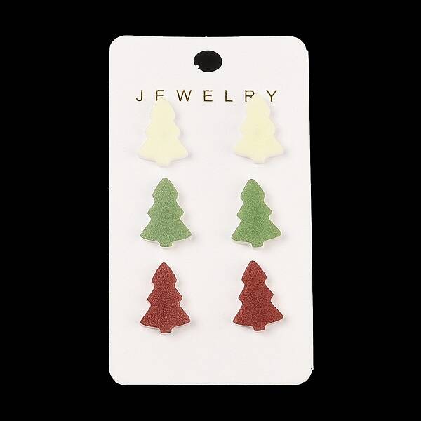 Christmas Theme Acrylic Stud Earrings for Women