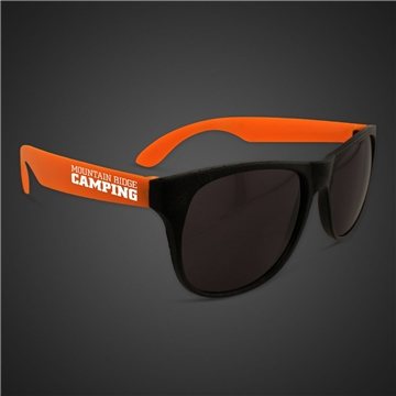 300 Promotional Orange Neon Sunglasses - Retro Style