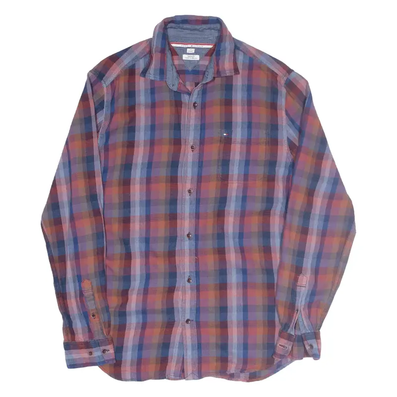 TOMMY HILFIGER Shirt Blue Check Long Sleeve Mens M