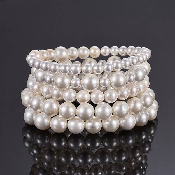 Shell Pearl Stretch Bracelets Sets
