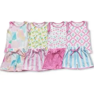 Girl Summer Outfit Floral Girl Summer Shorts Set Sleeveless Kids Clothing Set