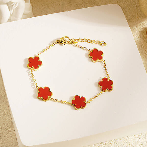 Acrylic Flower Link Chain Bracelet