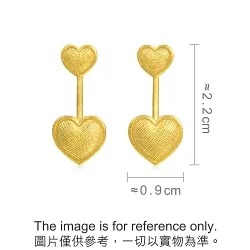 'Taffy' 999.9 Gold Heart Earrings