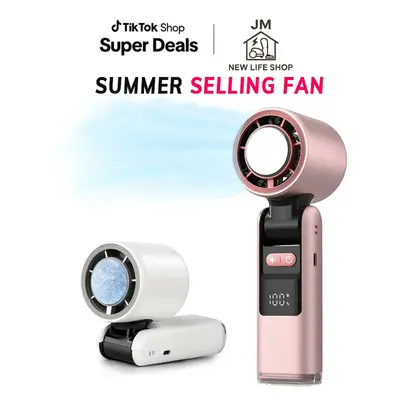 DM New Life Shop handheld fan-Ultimate flexibility:high-power motor,LED display,with semiconductor cooling,5000mAh rechargeab...