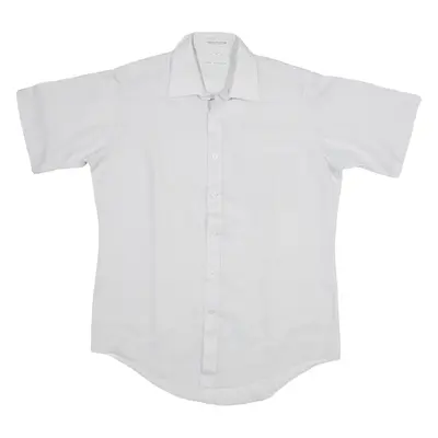 VAN HEUSEN Shirt Grey Striped Short Sleeve Mens M