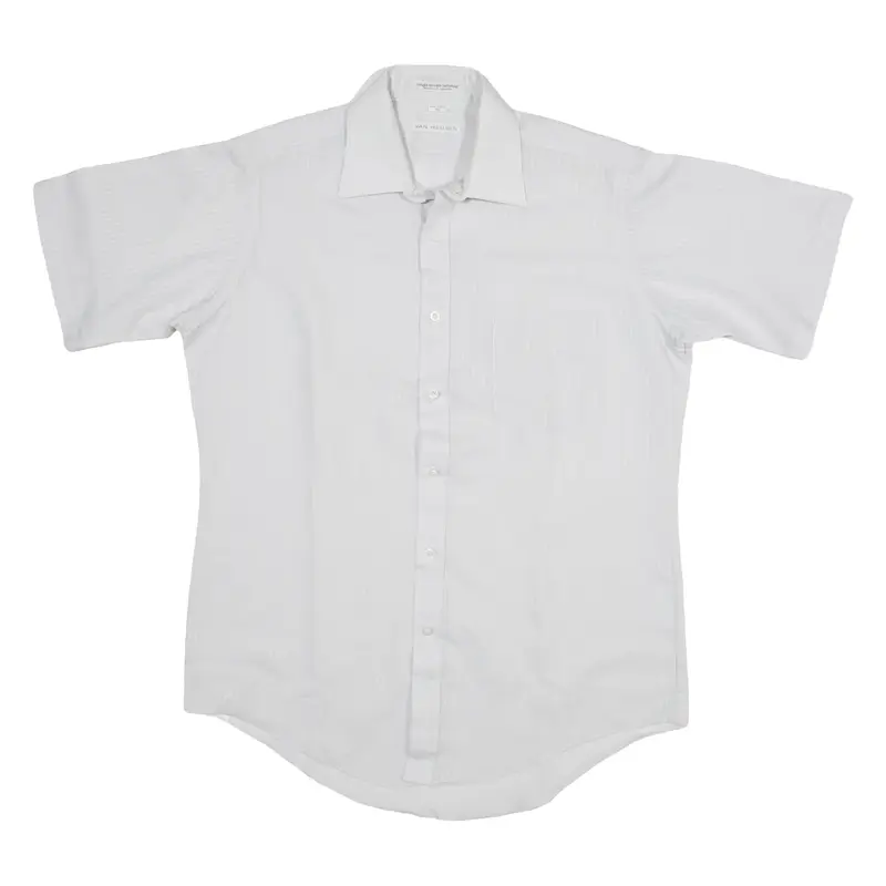 VAN HEUSEN Shirt Grey Striped Short Sleeve Mens M