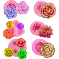 6 Pieces 3D Flower Mold, Peony Mold, Flower Resin Casting Mold, Resin Making Molds, Silicone Soap Mold, Rose Mold, for Candle...
