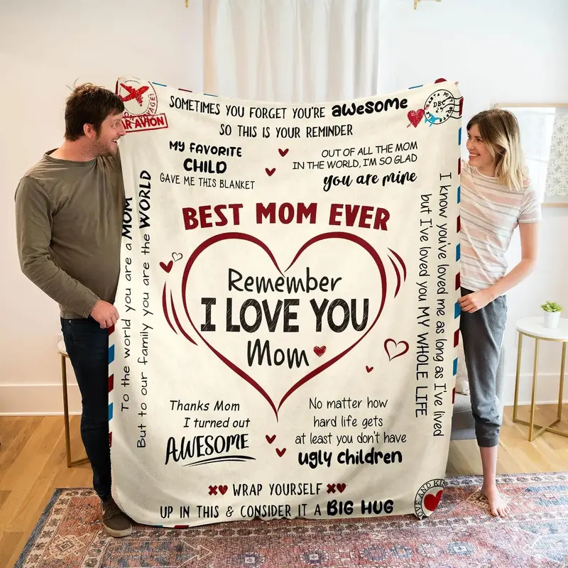 Letter & Heart Pattern Blanket, Soft Throw Blanket, Multipurpose Comfy Bedding Throw Blanket for Home, Relaxation Blankets fo...