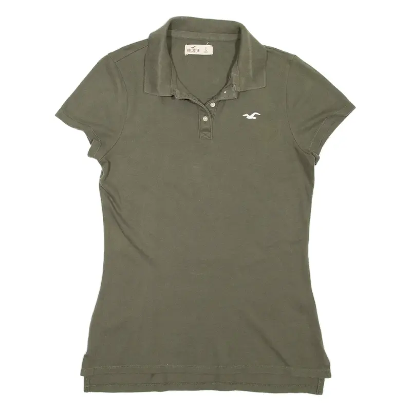 HOLLISTER Womens Polo Shirt Green L