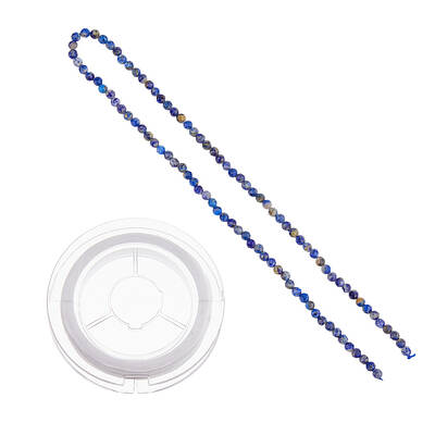 DIY Natural Lapis Lazuli Round Beaded Stretch Bracelet Making Kit