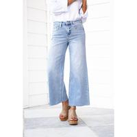 Vervet High Rise Light Wash Cropped Wide Leg Jeans