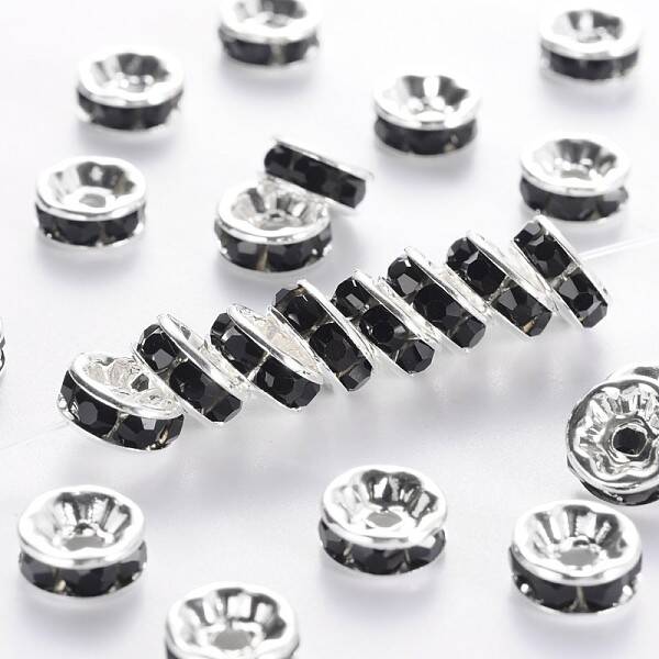 Brass Grade A Rhinestone Spacer Beads