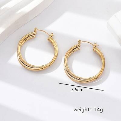 Fashionable Layered Circle Hoop Earrings