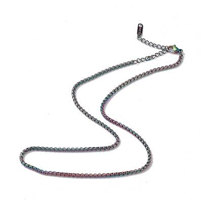 Ion Plating(IP) 304 Stainless Steel Box Chain Necklace for Men Women