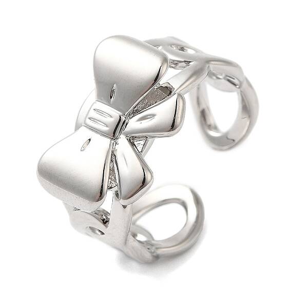 Bowknot Brass Open Cuff Rings for Women