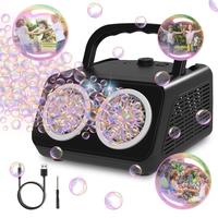 Automatic Bubble Machine, 1 Box Fun Colorful Bubble Blower with 2 Fans, Portable Bubble Machine Toy for Indoor Outdoor Birthd...
