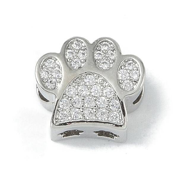 Rack Plating Brass Micro Pave Clear Cubic Zirconia Beads