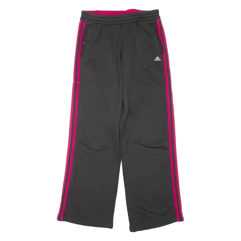 ADIDAS Womens Track Pants Grey Straight UK 14 W28 L29