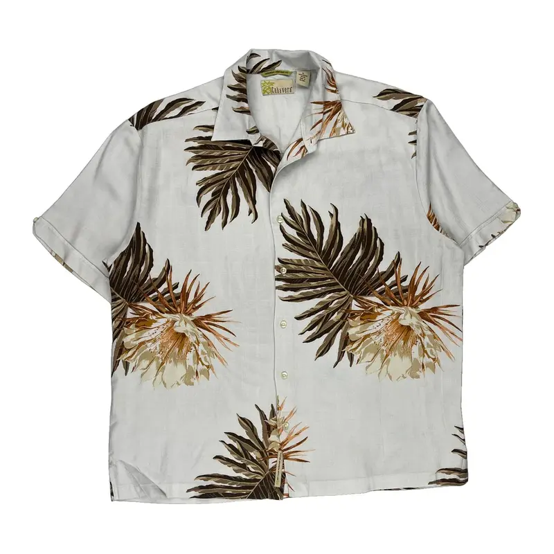Cubavera Hawaiian Shirt - XL White Viscose