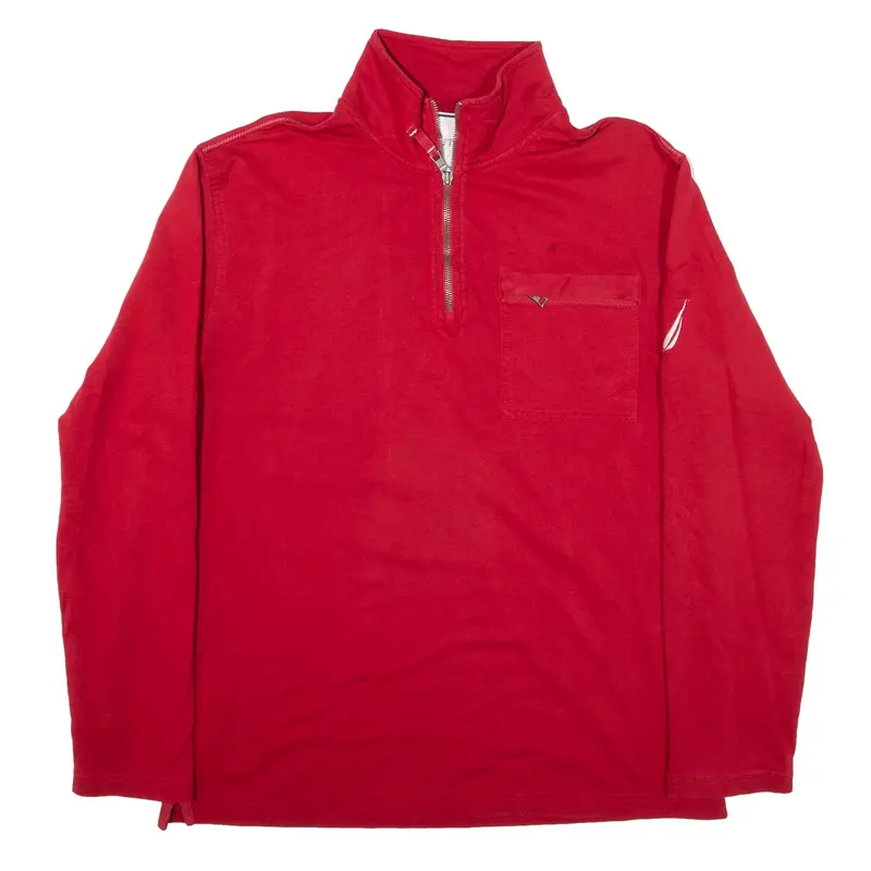 NAUTICA Sweatshirt Red 1/4 Zip Mens M