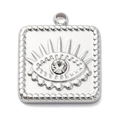 304 Stainless Steel Rhinestone Pendants