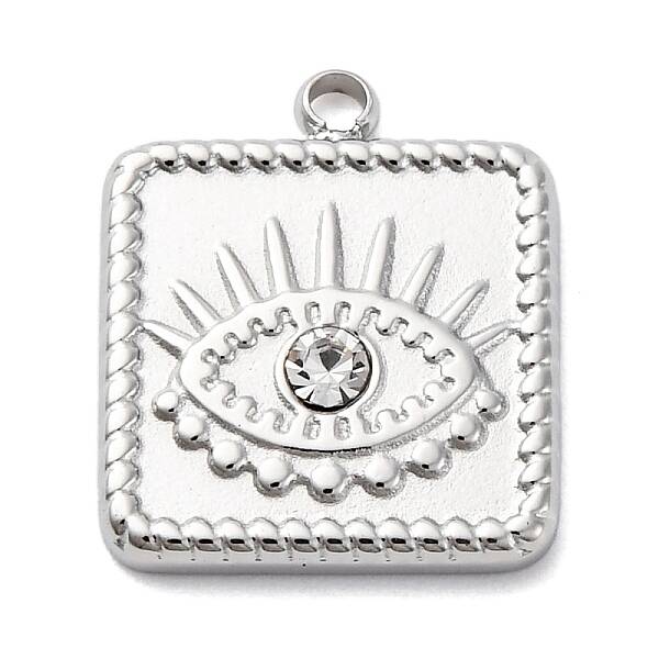 304 Stainless Steel Rhinestone Pendants