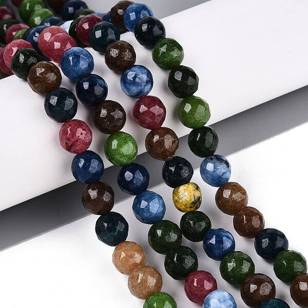 Dyed Natural White Jade Beads Strands