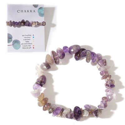 Natural Amethyst Chips Stretch Bracelets for Women