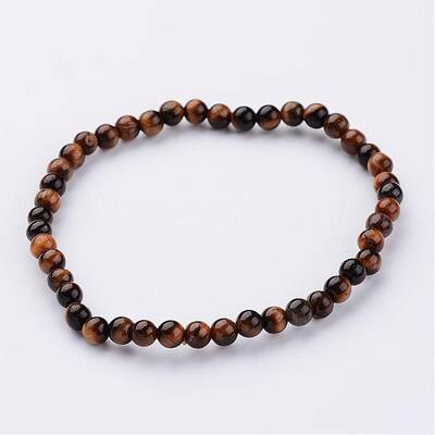 Natural Tiger Eye Beaded Stretch Bracelets