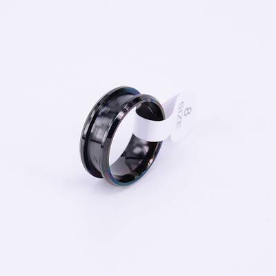 304 Stainless Steel Grooved Finger Ring Settings
