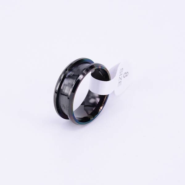 304 Stainless Steel Grooved Finger Ring Settings