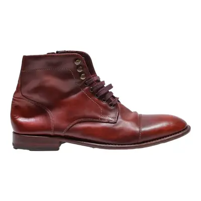 MINELLI Ankle Boots Maroon Leather Mens UK 11