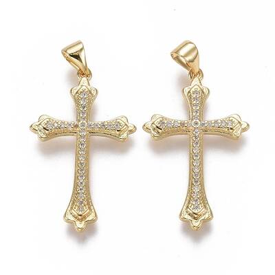 Brass Micro Pave Cubic Zirconia Pendants