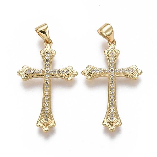Brass Micro Pave Cubic Zirconia Pendants