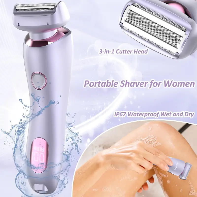 Comfort Women's Electric Shaver, Epilator Hair Remover, Portable Lady Razors, Waterproof Wet Dry Portable Body Hair Trimmer, ...