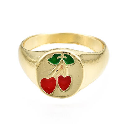 Rack Plating Alloy Enamel Wide Band Rings
