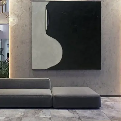 Large Black And White Abstract Painting On Canvas Acrylic Painting Original Living Room Wall Art Modern Home Decor Wall Art C...