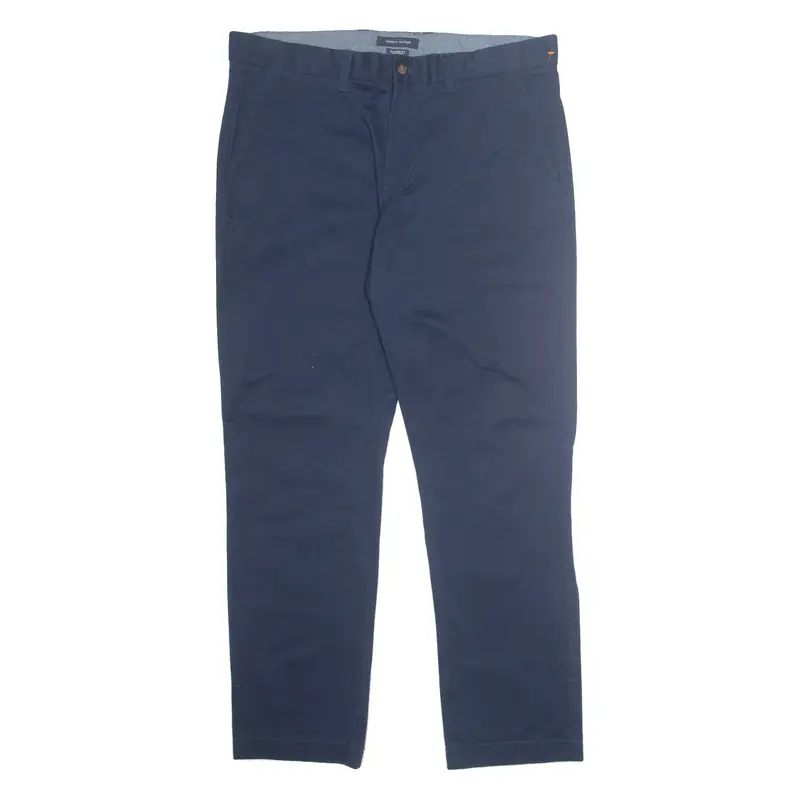 TOMMY HILFIGER Chino Tailored Fit Mens Trousers Blue Regular Straight W36 L32