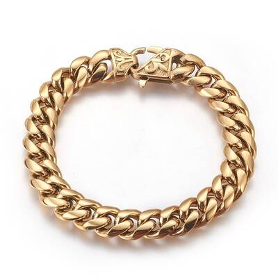 Ion Plating(IP) 201 Stainless Steel Curb Chain Bracelets