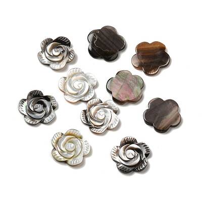 Rose Black Lip Shell Cabochons