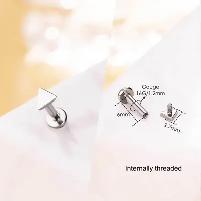 Cute Shape Titanium Internally Threaded  Helix Stud - Triangle