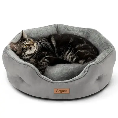Anyask 35in Dog Bed Cat Sofa, Medium Supportive Foam, Pet Couch Bed with Removable Washable Cover Waterproof Lining and Slip-...