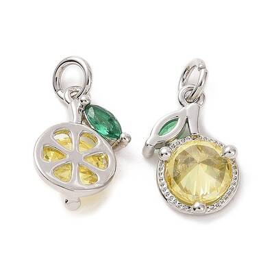 Brass Micro Pave Cubic Zirconia Charms