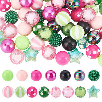 60Pcs 15 Style Mixed Style Acrylic Beads Sets